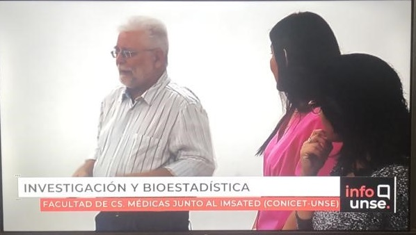 Entrevista con motivo del Curso de Posgrado para docentes de la FCM, 2019. También presentes las Dras. María Taboada y María del Rocío Cantero.